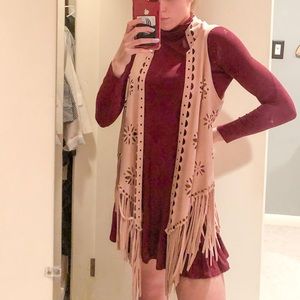 Faux suede vest